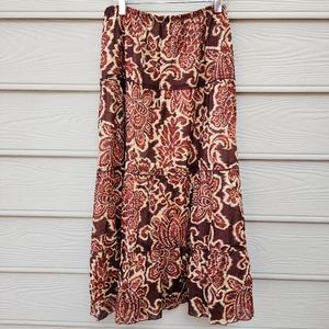 (EUC) VTG CONRAD C Petite Floral Tiered Cotton Midi Skirt